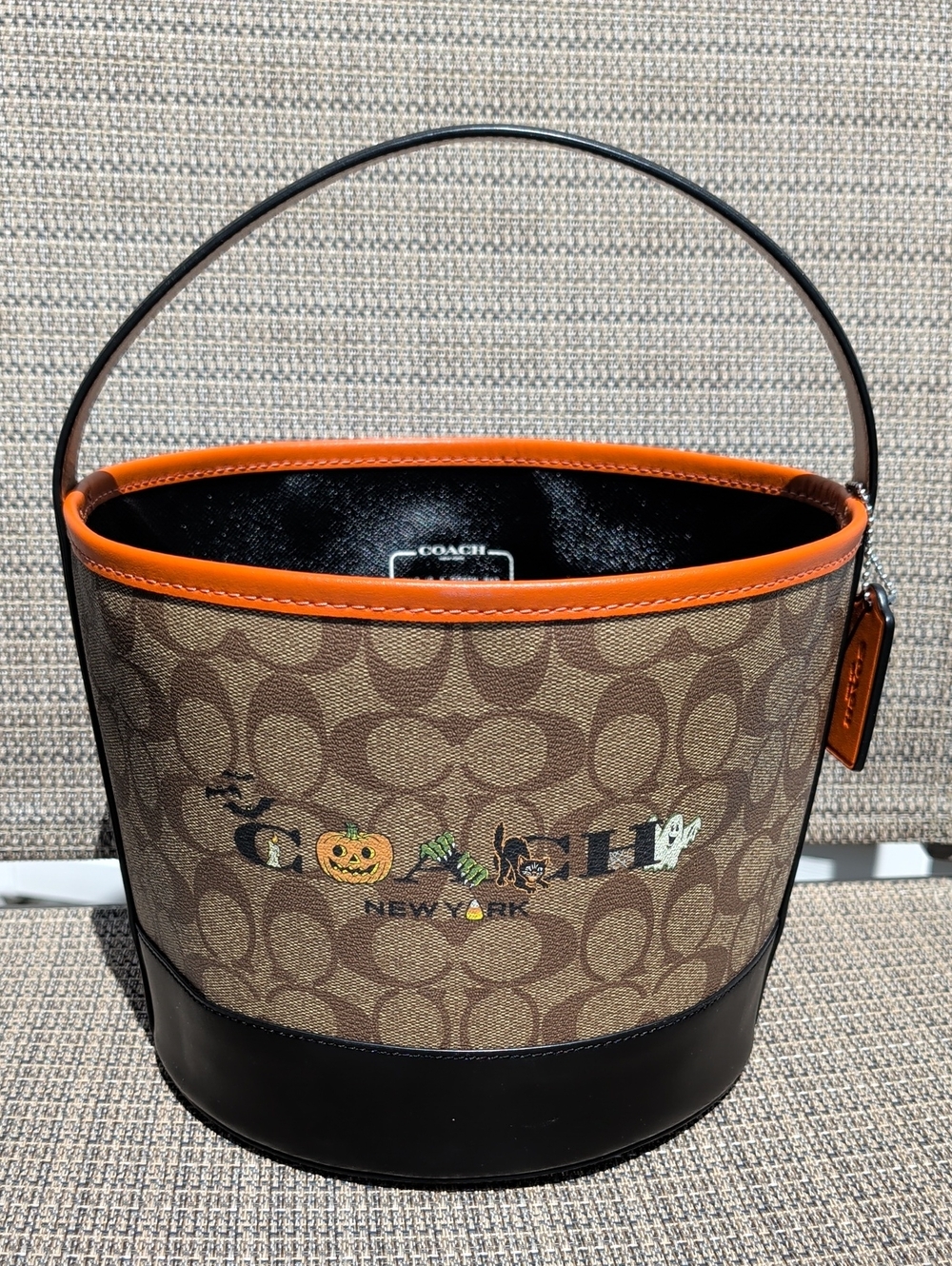 Coach Halloween Signature Print Candy Bucket Bag (7054) Retired EUC